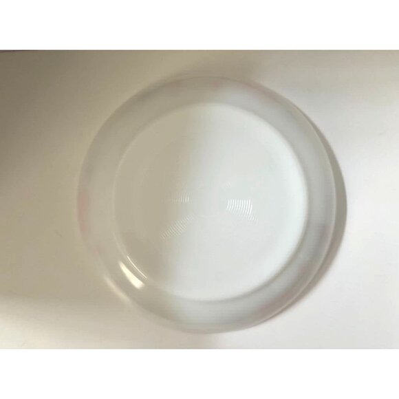 INDOPAL Indonesia 60's Serving Dish Pink Floral White Opaline Milk Glass 10 1/4" - Picture 2 of 5